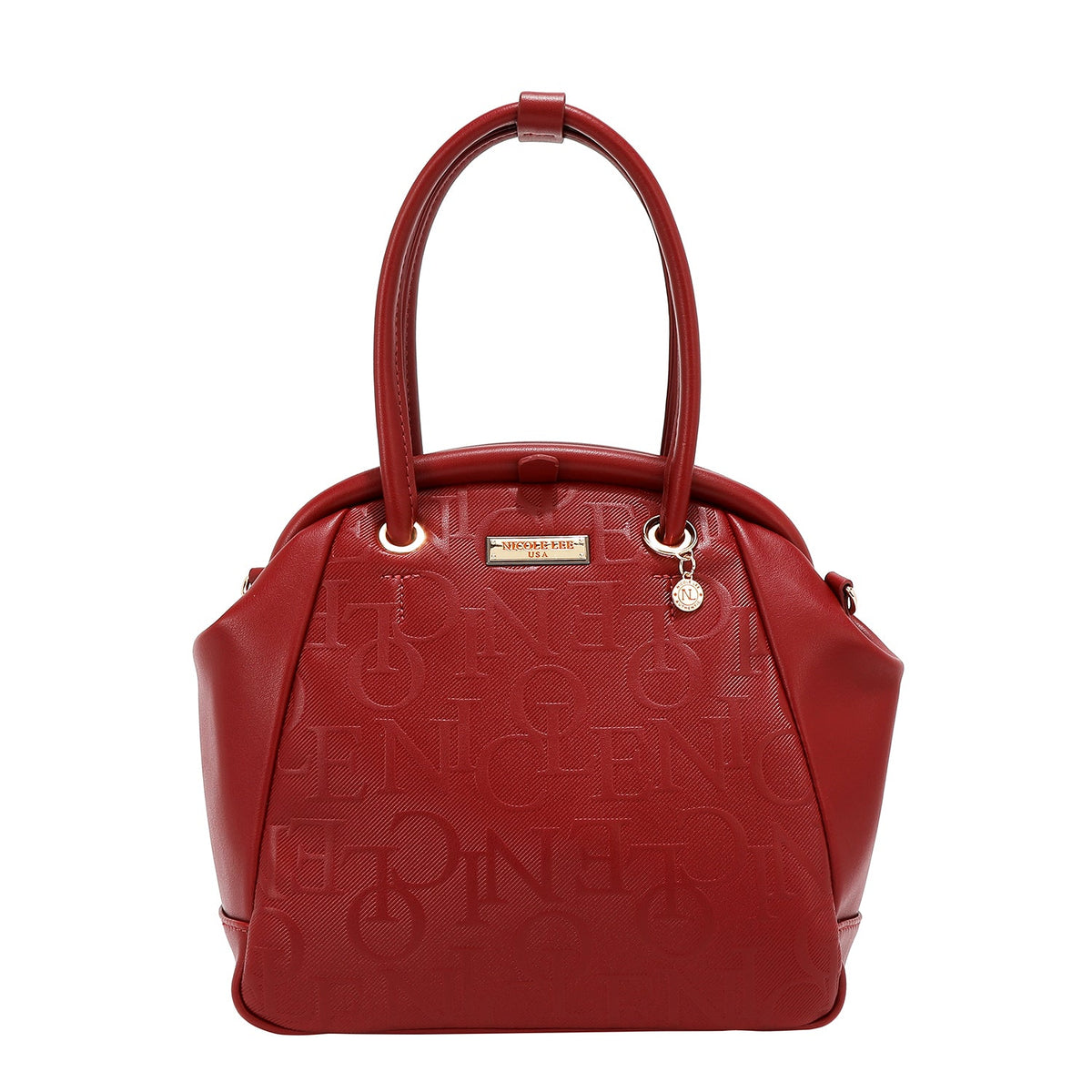 BOLSO DE HOMBRO CON MARCO ELEGANTE EN RELIEVE (ROJO)
