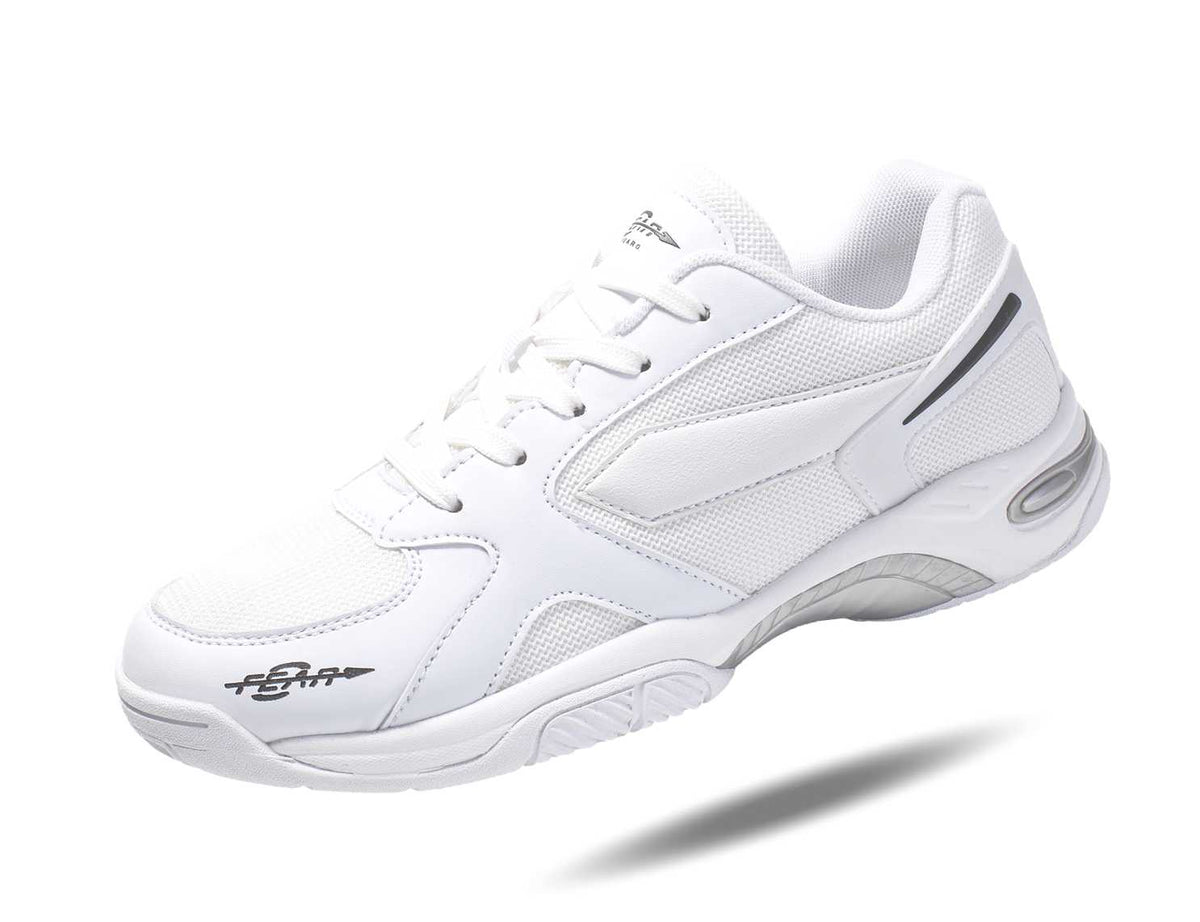 Men's High Arch Firm Support All-In-One White Walking Shoes, Comfort & Performance Style