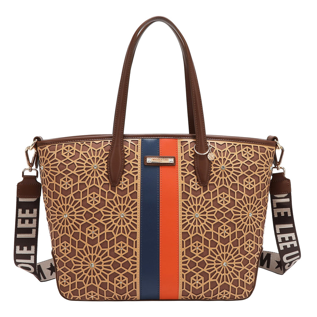 Bolso shopper geométrico marrón Nicole Lee (MARRON)