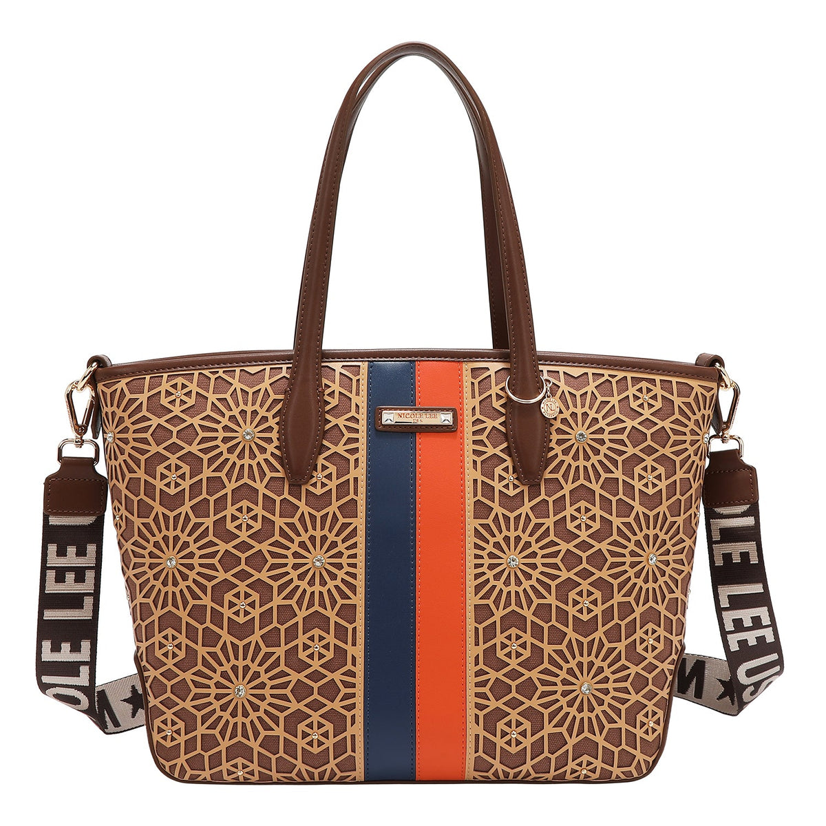 Bolso shopper geométrico marrón Nicole Lee (MARRON)