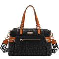 BOLSO SATCHEL CON LOGOTIPO MONOGRAMA (NEGRO)