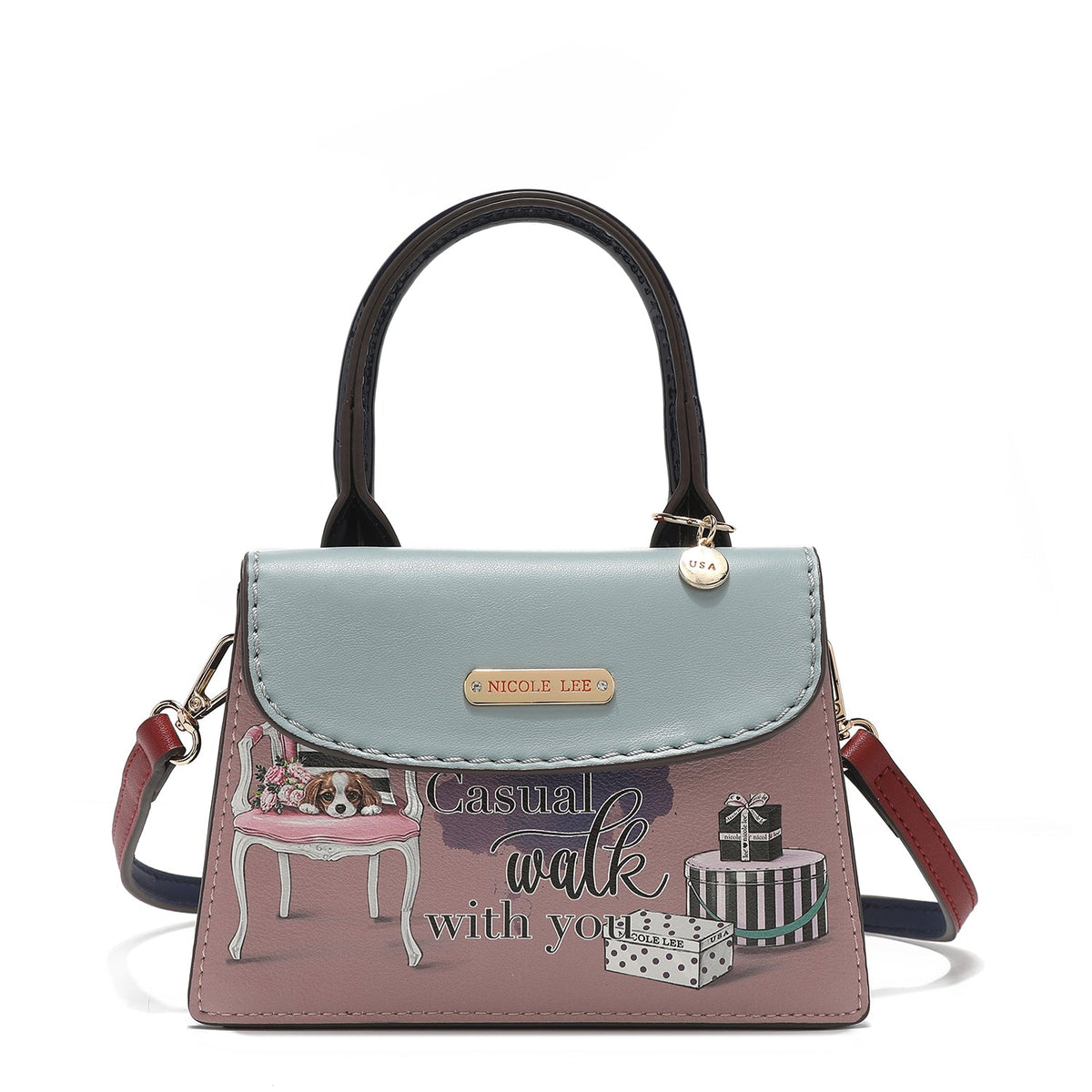 Bandolera compacta estampada Nicole Lee