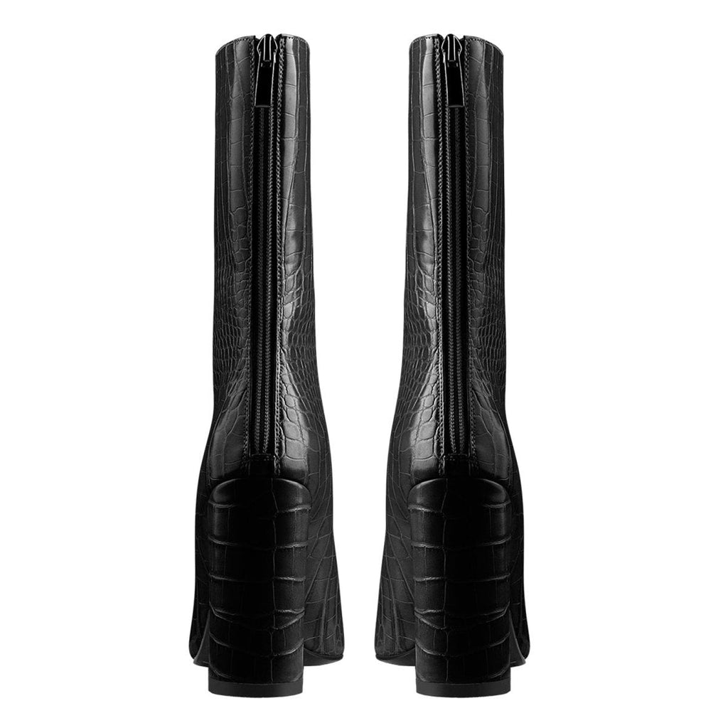 Faux Animal Leather Boots