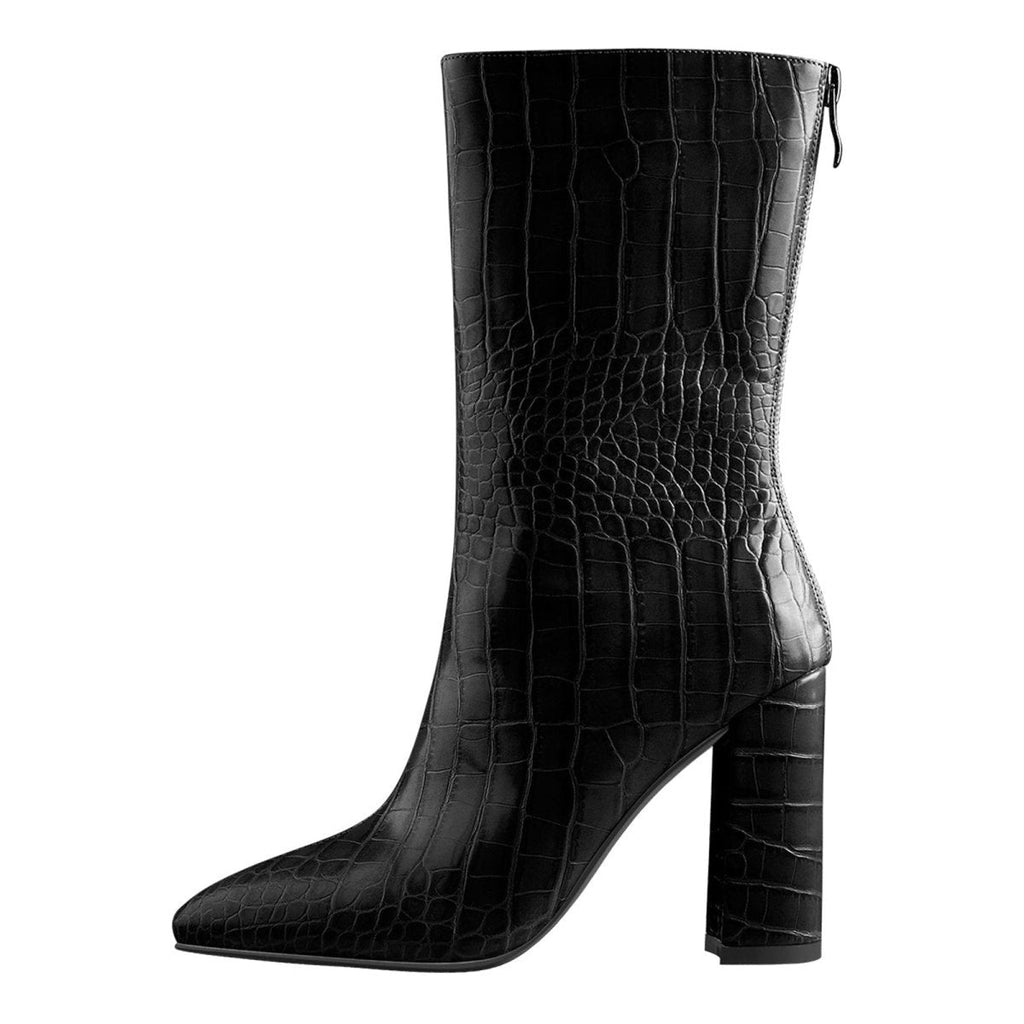 Faux Animal Leather Boots